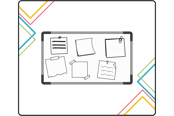 A post-it board activity for discussions and collaboration