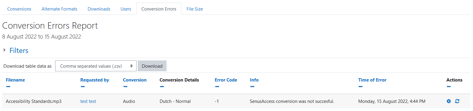The BFAltformat Conversion Errors report